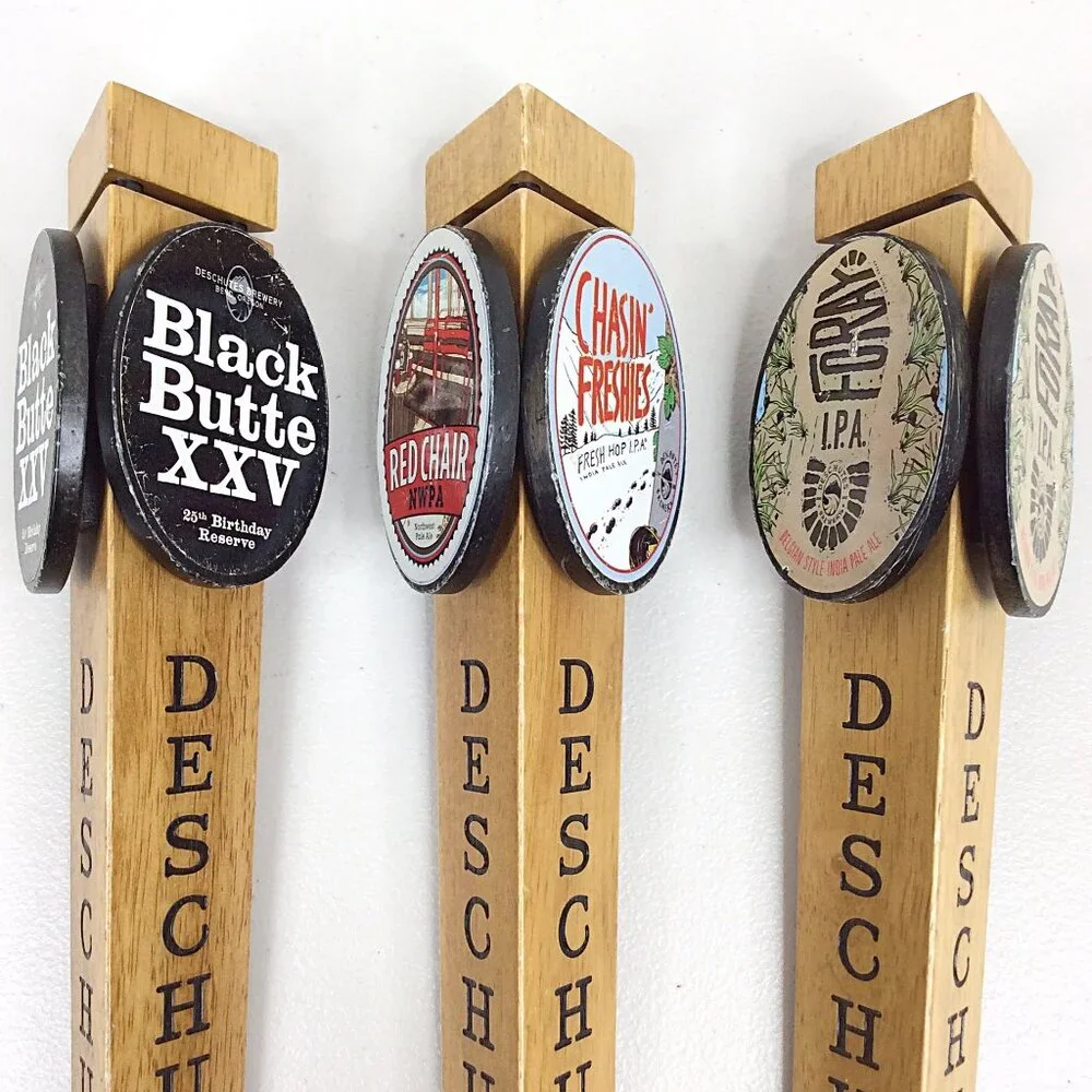 Lot of 3 Deschutes Brewing Beer‎ Tap Handles Red Chair Black Butte XXV Foray IPA